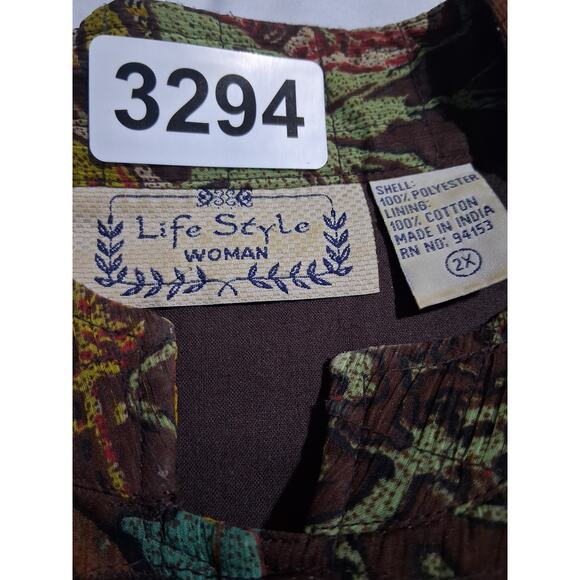 Vintage Life Style Womens 3X Quilted Floral Patchwork Artsy Boho Cardigan Jacket - Picture 9 of 14
